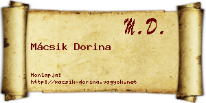 Mácsik Dorina névjegykártya