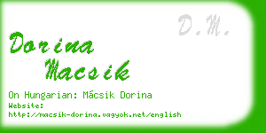 dorina macsik business card