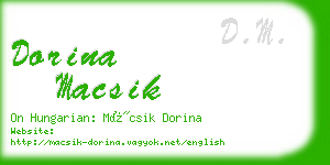 dorina macsik business card
